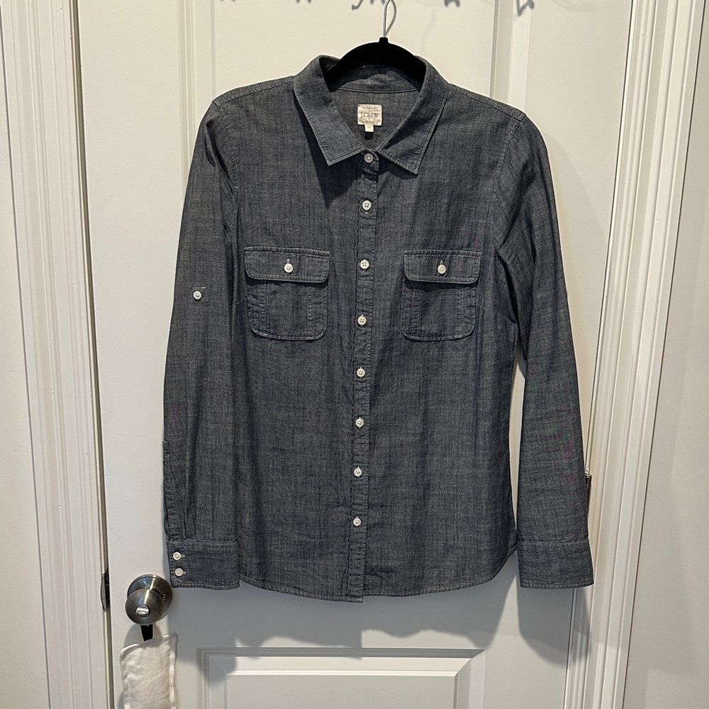 J. Crew Dark Gray Button-Up Shirt
